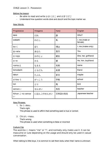 possession (日本語) .